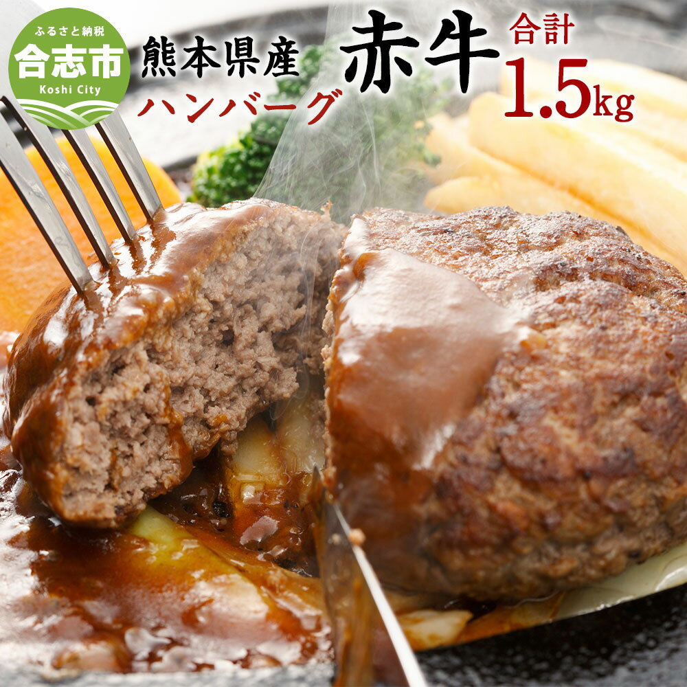 合志の郷 熊本県産赤牛 ハンバーグ 150g×10個 合計1.5kg 1500g お肉 肉 牛肉 和牛 冷凍 ギフト 国産 九州産 熊本県 合志市 送料無料