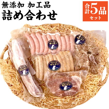 【無添加】香心ポーク 加工品 詰め合わせ セット A3B2 (5品 おまかせ) 豚 豚肉 ポーク ウインナー 炭火焼 ローストポーク ハム ベーコン 串 冷凍 国産 九州産 熊本県産 送料無料