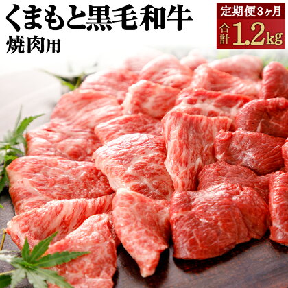 【3ヶ月定期便】くまもと黒毛和牛 焼肉用 定期便 合計約1.2kg 約400g 3回 黒毛和牛 和牛 お肉 牛肉 霜降り 焼肉 国産 九州産 熊本県産 熊本県 合志市 冷凍 送料無料