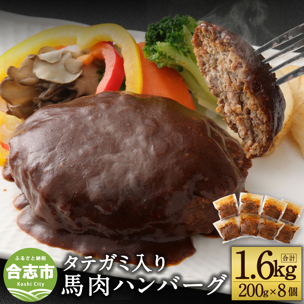 【ふるさと納税】タテガミ入り馬肉ハンバーグ 8個セット 合計約1.6kg 200g×8個 デミグラスソース ハン..