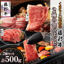 【ふるさと納税】くまもと黒毛和牛「藤彩牛」2種の食べ比べセット計500g(美里町)【配送不可地域:離島】【1608059】
