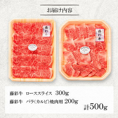 【ふるさと納税】くまもと黒毛和牛「藤彩牛」2種の食べ比べセット計500g(美里町)【配送不可地域：離島】【1608059】 f433489-misato-10001077 熊本県美里町 サンプル画像2