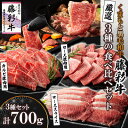 【ふるさと納税】くまもと黒毛和牛「藤彩牛」厳選3種の食べ比べ計700g(美里町)【配送不可地域:離島】【1608076】