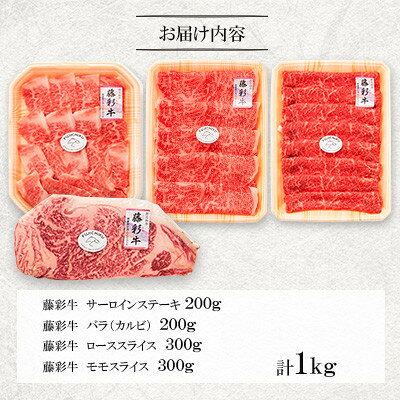 【ふるさと納税】くまもと黒毛和牛「藤彩牛」厳選4種の贅沢セット(美里町)【配送不可地域：離島】【1608132】 f433489-misato-10001074 熊本県美里町 サンプル画像2
