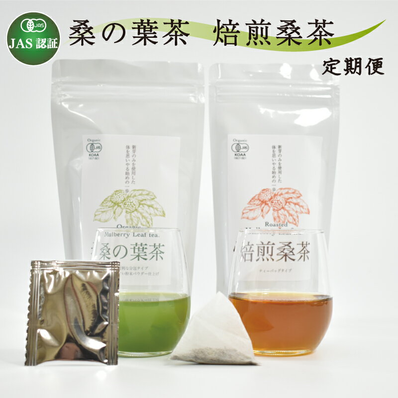 3ヶ月 定期便 桑の葉茶 焙煎桑茶 熊本 美里町 JAS認証 桑 茶 セット 粉末 ティーバック 熊本県 お茶 ティー tea bag 有機認証 農薬不使用 化学肥料不使用 有機肥料 3回 3カ月