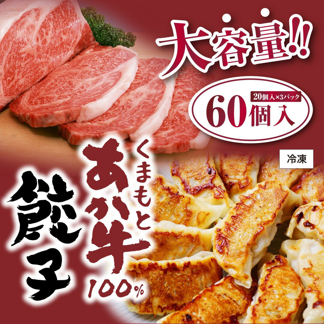 くまもとあか牛100%餃子 60個(20個入り×3) あか牛 餃子 送料無料 熊本 九州 nakamura018