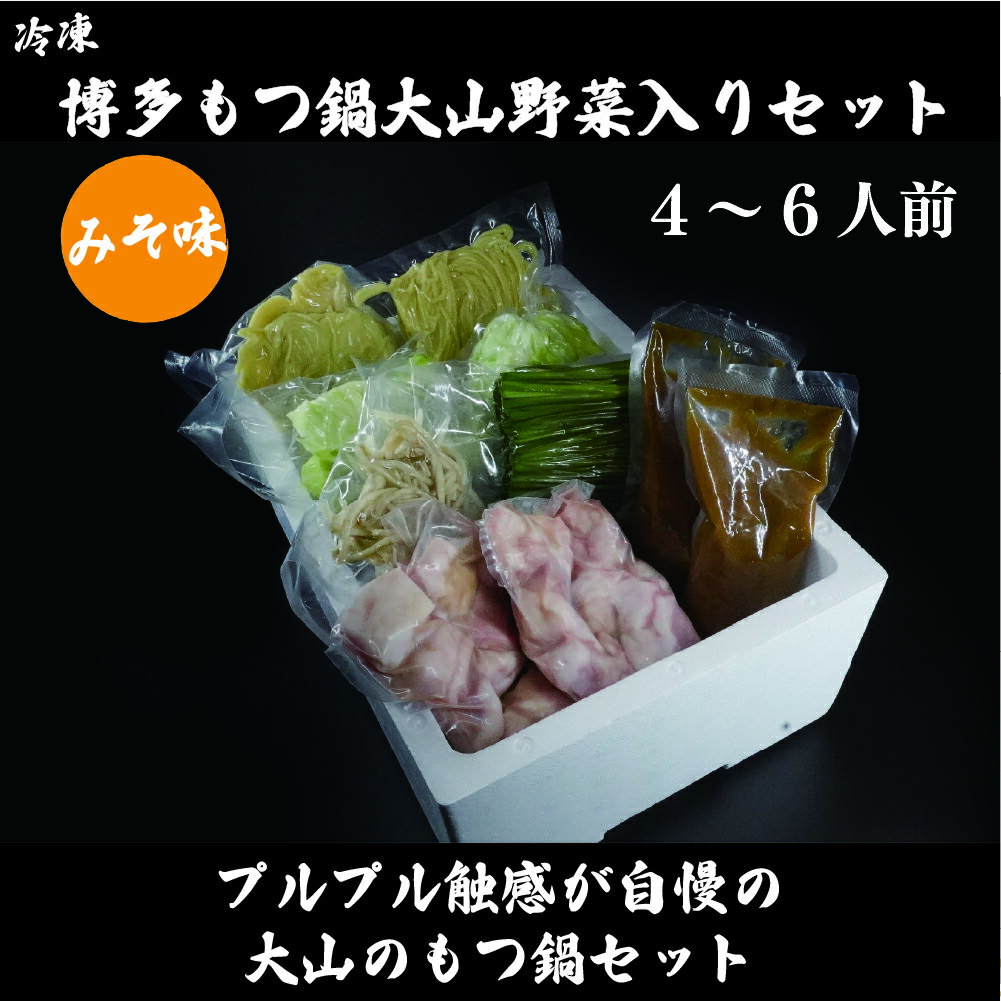 【ふるさと納税】 みそ味 博多 もつ鍋 大山 野菜入り セット（4～6人前）冷蔵 熊本 美里町 みそ 黒毛 和牛 もつ 鍋 熊本県 味噌