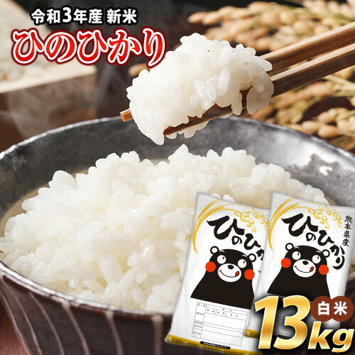 【ふるさと納税】令和3年産 新米 ひのひかり 13kg 6.5kg×2袋 熊本県産 白米 精米 玉東町 ひの《出荷時期をお選びください》 定期便アリ