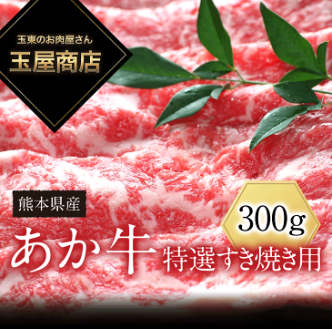 【ふるさと納税】熊本の和牛 熊本県産 あか牛 特選すき焼き用 300g 玉屋商店 熊本あか牛 赤牛 あかうし《30日以内に順次出荷(土日祝除く)》