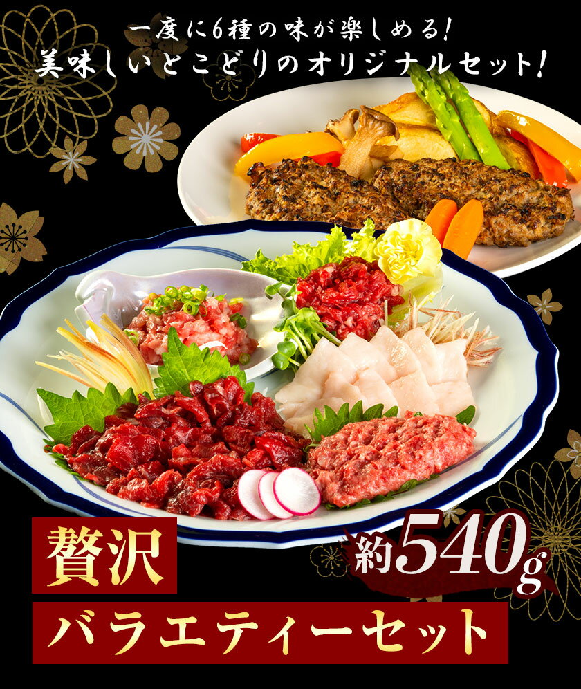 【ふるさと納税】贅沢バラエティセット 540g 馬肉 冷凍 《60日以内に出荷予定(土日祝除く)》 新鮮 さばきたて 生食用 肉 熊本県玉東町 馬刺し 馬肉 惣菜 希少部位