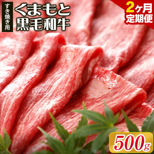 【ふるさと納税】【2ヶ月定期便】牛肉 くまもと黒毛和牛 すき焼き用 500g 長洲501《お申込み月の翌月から出荷開始》 定期 計2回お届け 熊本県 長洲町 送料無料 黒毛和牛 牛肉 肉 すき焼き