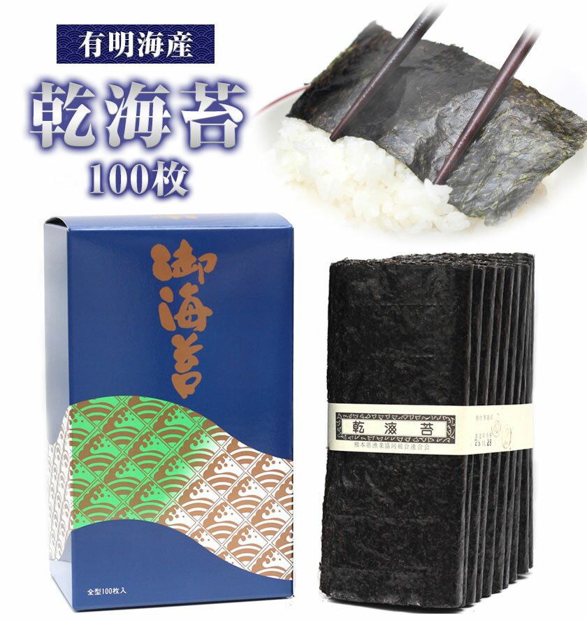 【ふるさと納税】 海苔 乾海苔 （100枚） のり ノリ 100枚 海産 魚介 乾物 有明海産 内野海産《45日以内に出荷予定(土日祝除く)》