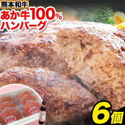 【ふるさと納税】あか牛 100％ハンバーグ 120g×6個 あか牛のたれ付き 熊本県産 あか牛 あかうし 三協畜産 《60日以内に出荷予定(土日祝除く)》 熊本県 長洲町 タレ付き ハンバーグ 熊本和牛 送料無料