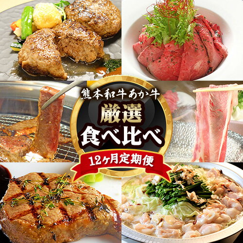 2位! 口コミ数「0件」評価「0」 牛肉 【12ヶ月定期便】あか牛づくし 厳選食べ比べ《お申込み月の翌月から出荷開始》 三協畜産 あか牛ハンバーグ ロースステーキ しゃぶしゃ･･･ 