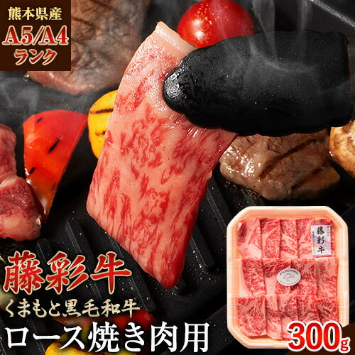 藤彩牛 ロース 焼き肉用 300g (300g×1パック) くまもと食彩の力 [180日以内に出荷予定(土日祝除く)] 熊本県 長洲町 くまもと黒毛和牛 黒毛和牛 牛肉 肉 ロース 焼き肉