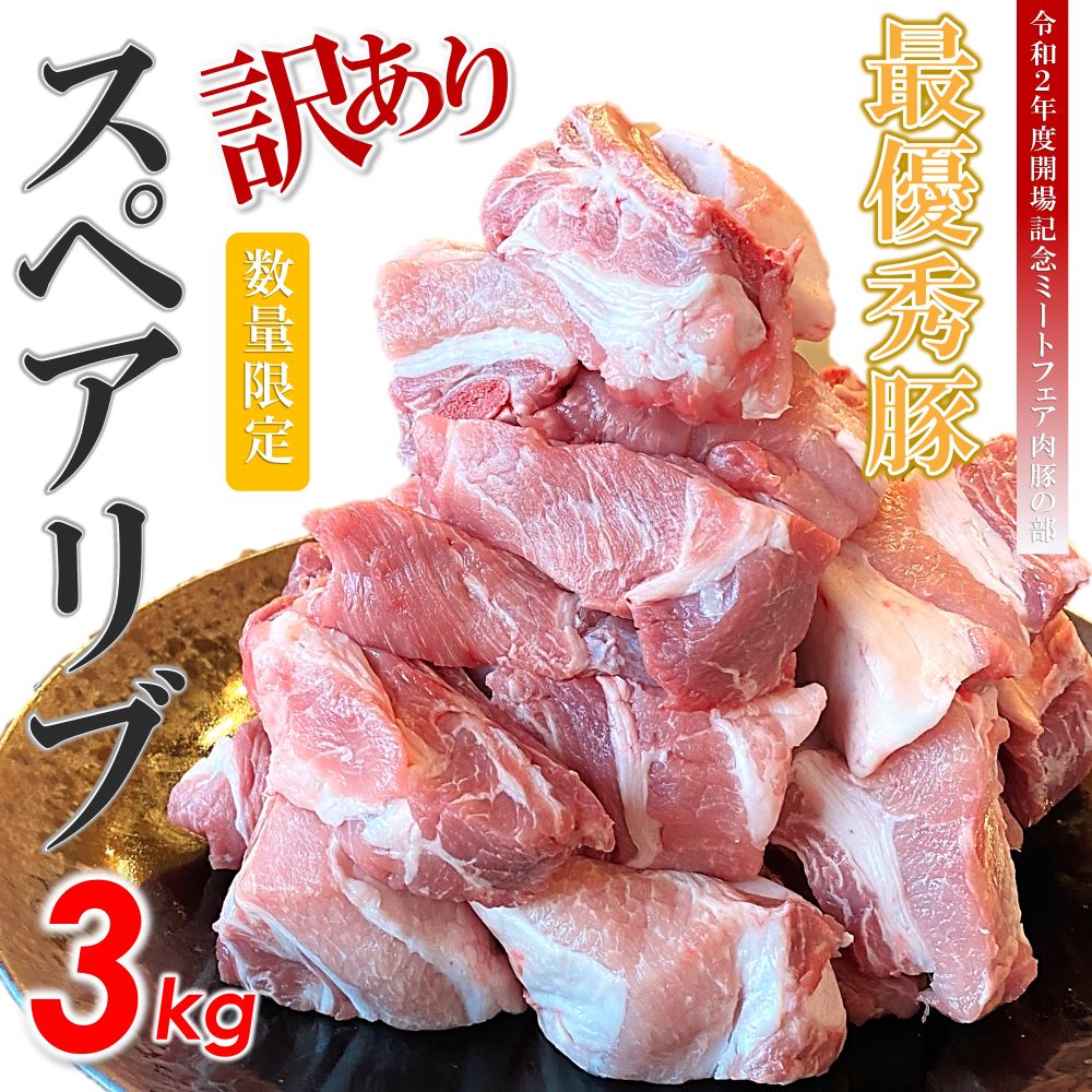 訳あり スペアリブ 3kg ( 600g × 5袋 ) ブランド豚 火の本豚 子わりカット済 大容量 小分け 国産 熊本県 和水町 bbq 煮込み 冷凍 肉 豚肉 ぶた
