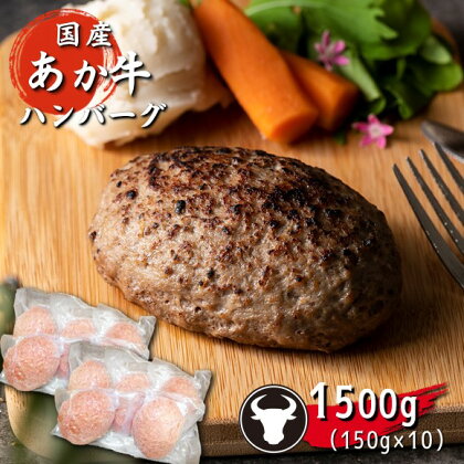 旨味濃縮あか牛100％ハンバーグ (150g×10個）1500gあか牛 ハンバーグ 肉 赤牛 牛肉 加工品 加工肉 1.5kg 大容量 小分け 国産 熊本県 和水町