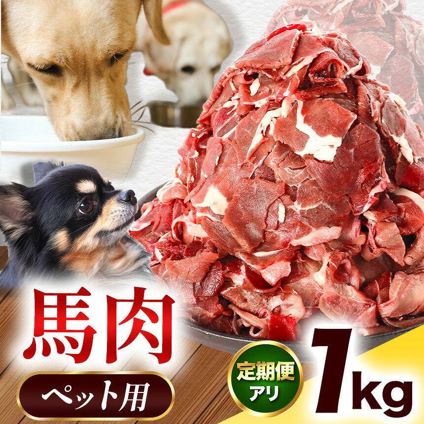 ペット用 馬肉 切り落とし 1kg ( 500g × 2パック ) 選べる定期便 | 馬肉 馬 肉 赤身 ペット 無添加 冷凍 肉 にく ニク 熊本県 和水町