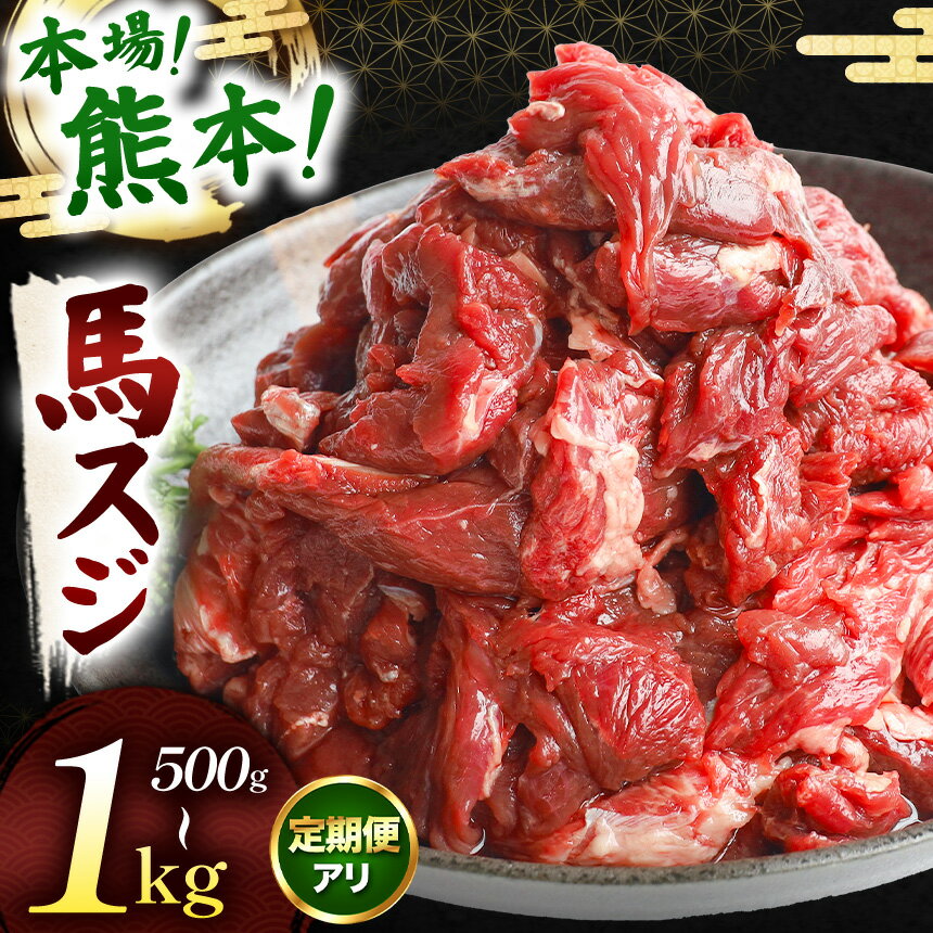 【ふるさと納税】選べる内容量 馬スジ 500g ～ 1kg 単品 定期便 | 馬肉 馬 肉 すじ スジ うま 小間切れ..