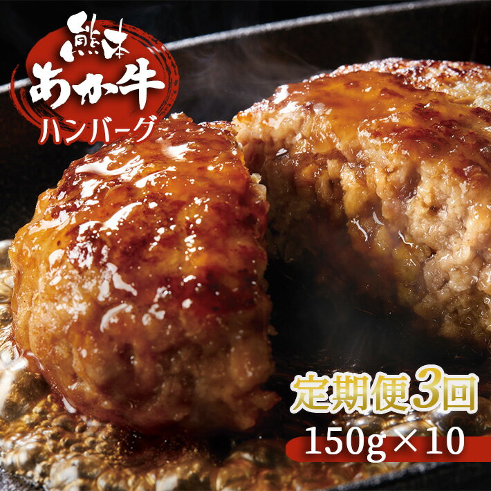 [定期便3回]肥後の赤牛ハンバーグ 150g×10