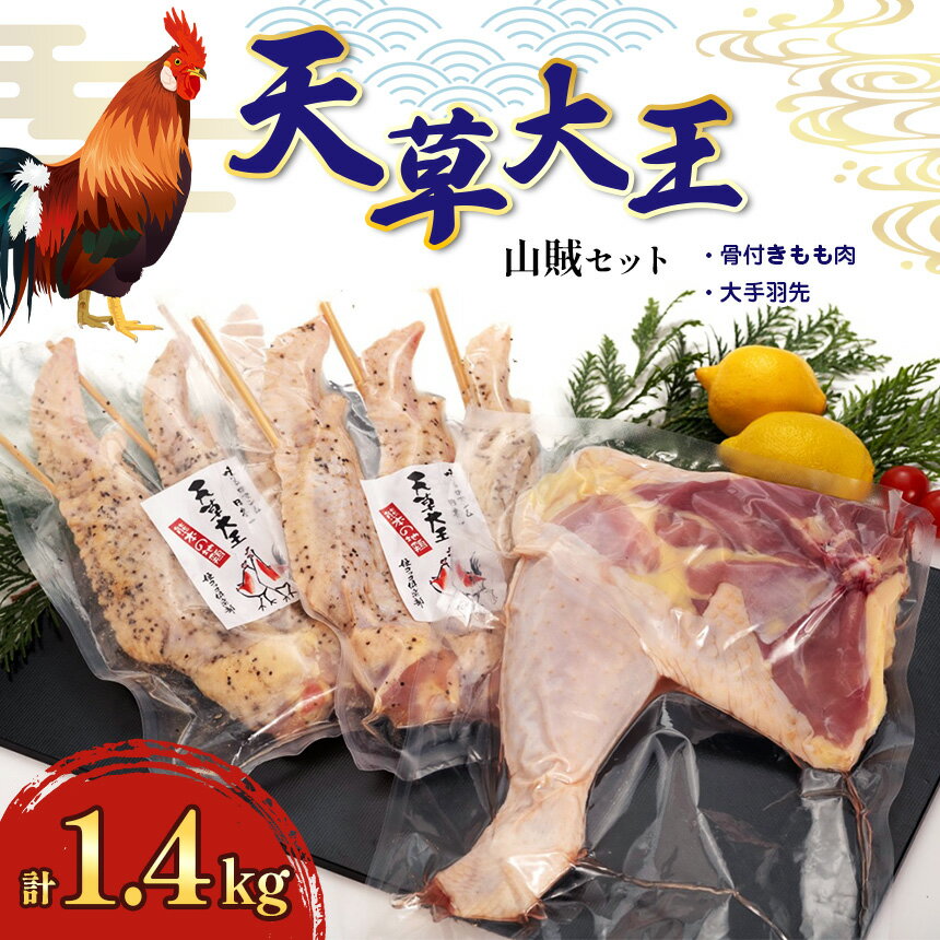 4位! 口コミ数「0件」評価「0」国産 熊本発送 天草大王 山賊セット 骨付き肉 モモ 手羽先