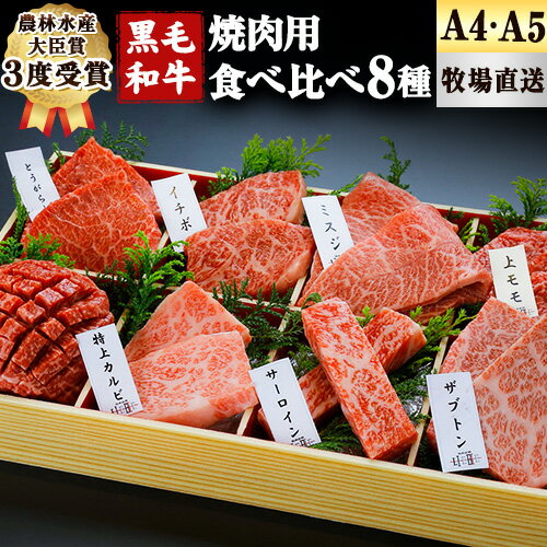 厳選 くまもと黒毛和牛 焼肉用食べ比べ8種 650g[30日以内に出荷予定(土日祝除く)]熊本県 大津町 くまもと黒毛和牛 和牛焼肉LIEBE 厳選部位 希少部位 特上カルビ サーロイン ザブトン 上モモ ランプ イチボ ミスジ 冷蔵 リーベ