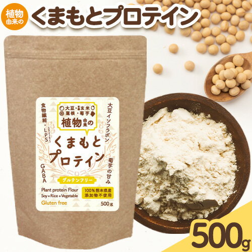 プロテイン 植物由来 の くまもと プロテイン 1袋 500g中村製粉 [30日以内に出荷予定(土日祝除く)]熊本県 大津町 100%熊本県産 添加物不使用 運動 美容 健康 ぷろていん 有機玄米 大豆 菊芋 蓮根