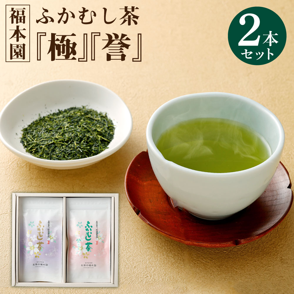 【ふるさと納税】福本園 ふかむし茶「極」「誉」2本セット 100g×2袋 合計2本200g 2種 飲み比べ セットふかむし茶 お茶 茶 茶葉 国産 菊陽町 送料無料 1