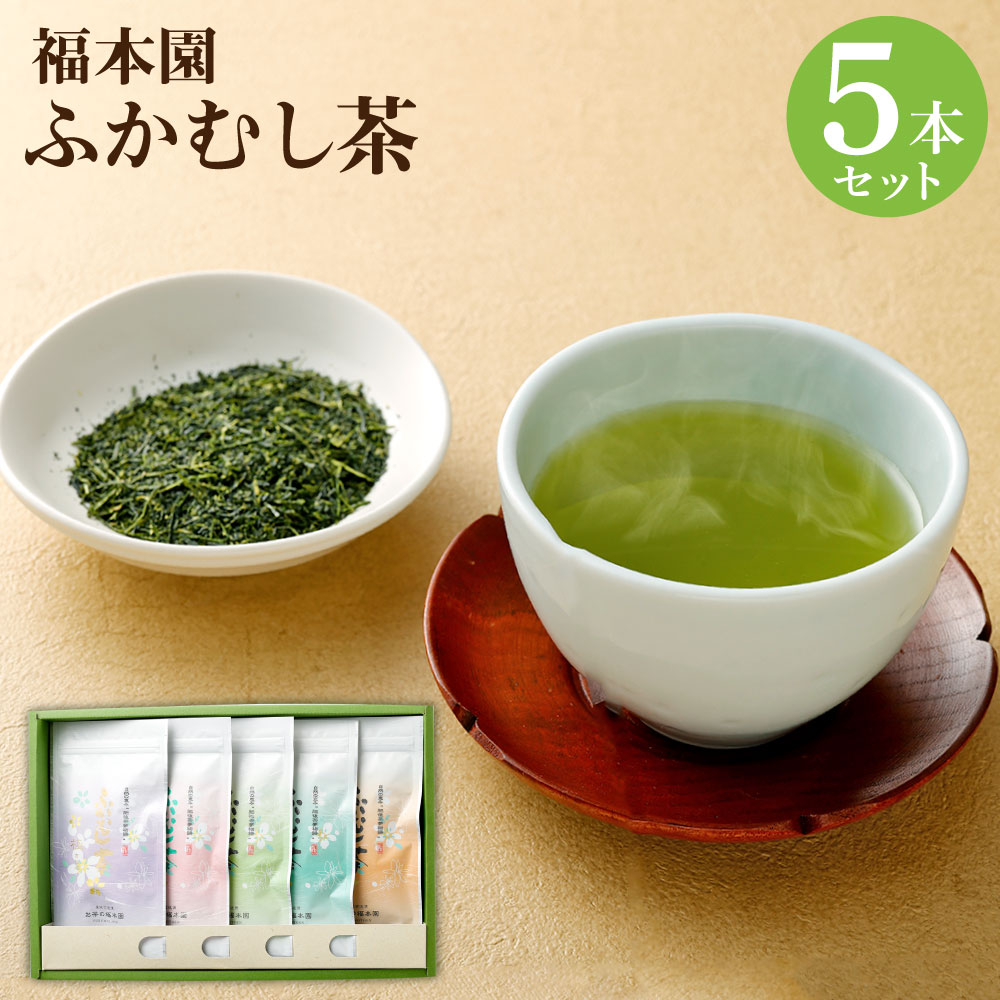 福本園 ふかむし茶5本セット ふかむし茶 (100g×5袋) 合計5本500g セット 5種 飲み比べ ふかむし茶 お茶 茶 茶葉 国産 菊陽町 送料無料