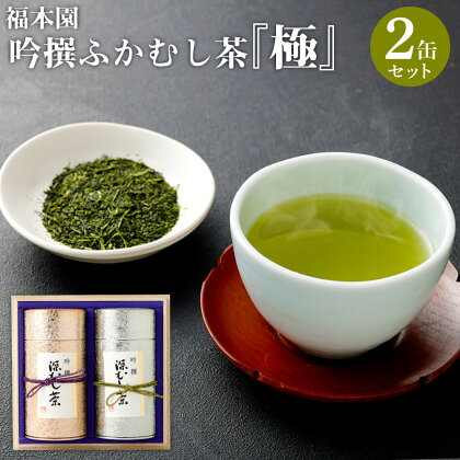 福本園 吟撰ふかむし茶「極」2缶セット ふかむし茶 (200g×2缶) 合計2缶400g セット ふかむし茶 お茶 茶 茶葉 国産 菊陽町 送料無料