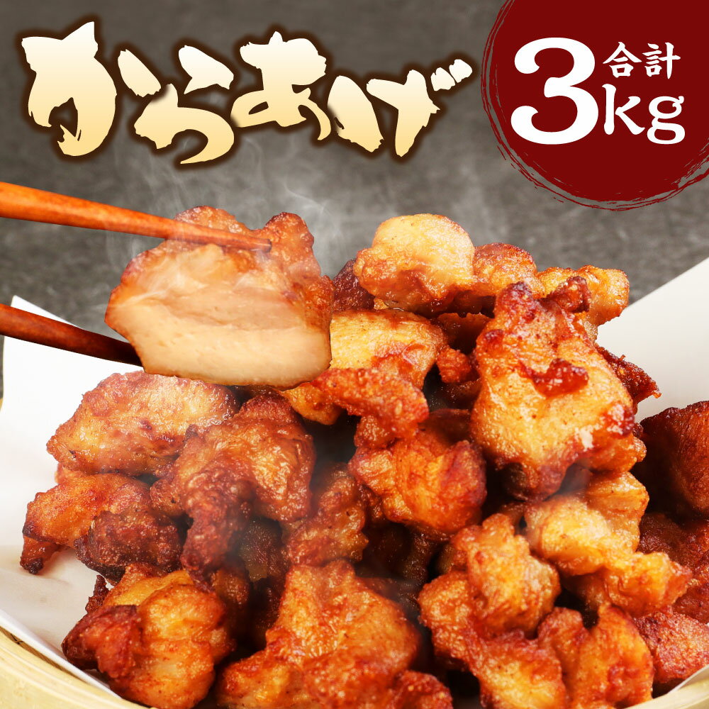 【ふるさと納税】こだわり醤油のからあげ 3kg 3000g 1kg×3袋 小分け 調理済み からあげ 唐揚げ 醤油味 揚げるだけ 味付き 衣付き 簡単調理 惣菜 加工品 おかず おつまみ お弁当 冷凍 九州 熊本県 菊陽町 送料無料