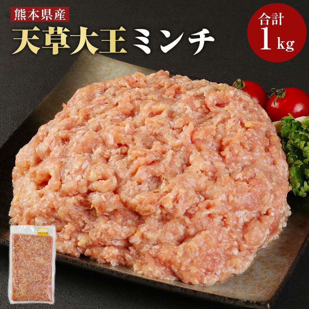 天草大王 ミンチ 1kg 肉 鶏肉 ハンバーグ 肉団子 冷凍 九州 熊本県 菊陽町 送料無料