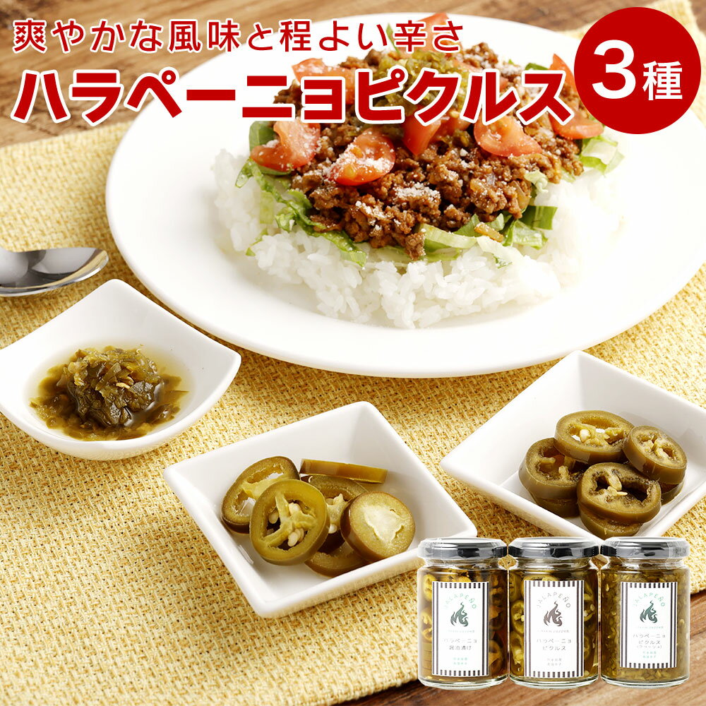 ハラペーニョピクルス 3種セット (醤油漬け 140g・ピクルス 140g・ピクルス(クラッシュ)140g) ハラペーニョ ピクルス 調味料 九州 熊本県 菊陽町 送料無料