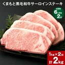 【ふるさと納税】【定期便】【6ヶ月毎2回】くまもと黒毛和牛サーロインステーキ 計2kg（1kg×2回） 牛肉 お肉 和牛 ステーキ 料理 冷凍 熊本県産 国産 九州 熊本県 菊陽町 送料無料