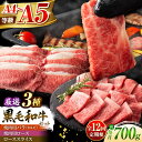 【ふるさと納税】【全12回定期便】くまもと黒毛和牛「藤彩牛」厳選3種の食べ比べ計700g 3902 / 熊本県 菊陽町 肉 にく 新鮮 お祝 ギフト 贅沢 誕生...