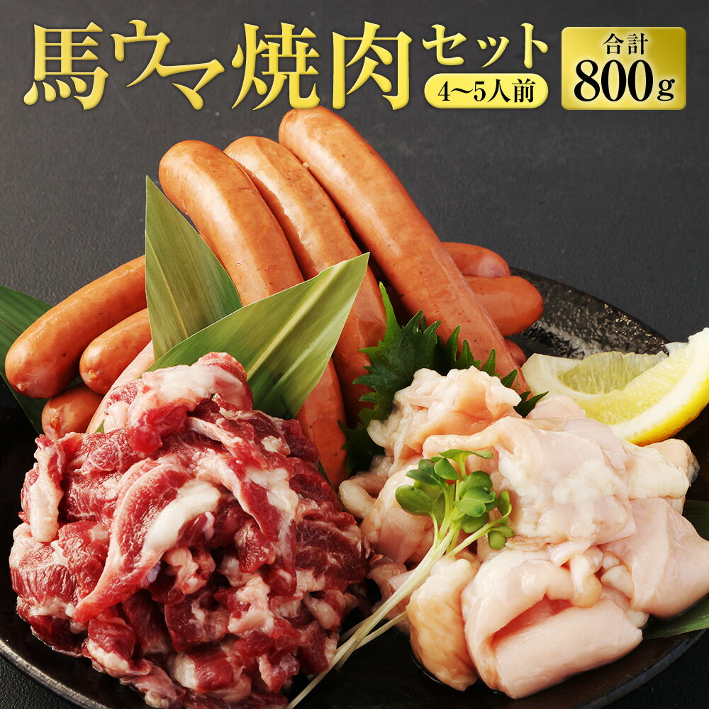 36位! 口コミ数「0件」評価「0」馬ウマ焼肉セット （4～5人前） 合計800g 馬さがり 馬上ホルモン 馬肉ソーセージ 焼肉 セット 冷凍 九州 熊本県 菊陽町 送料無料