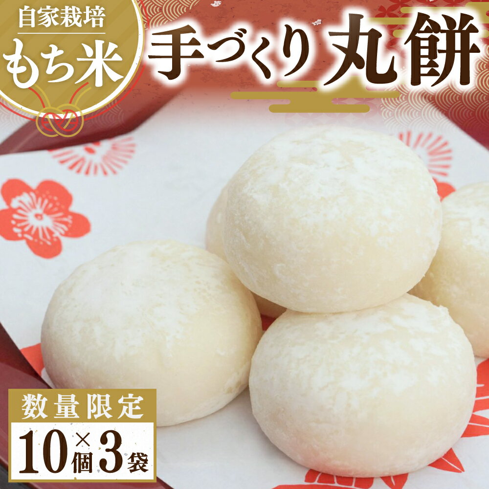 【ふるさと納税】 数量限定 作りたて 餅 丸餅 30個 真空パック 自家栽培 もち米 小分け 10個 3袋 手づくり 熊本 阿蘇 南小国町 送料無料のサムネイル