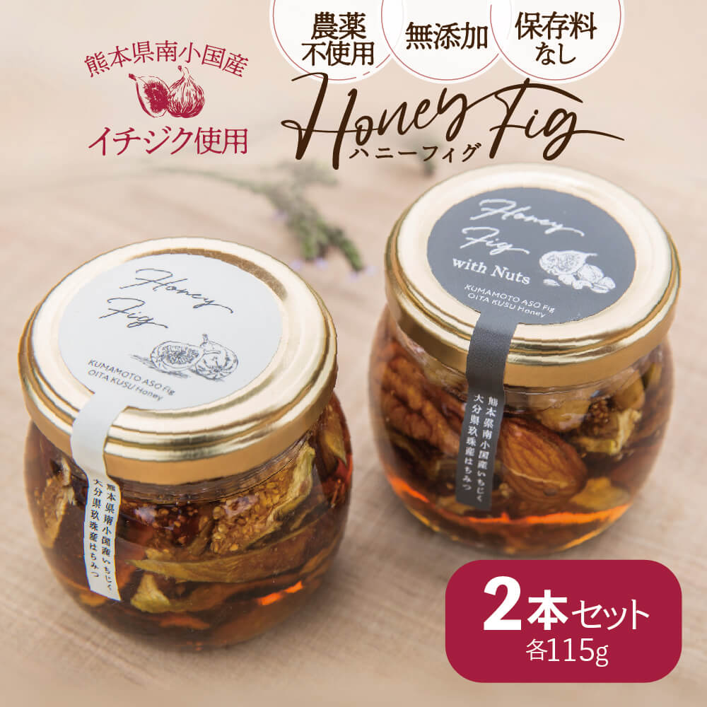 Honey Fig 蜂蜜漬け ドライイチジク ナッツ 瓶 2本 イチジク 蜂蜜 はちみつ 国産 手土産 ギフト プレゼント 熊本 阿蘇 南小国町 送料無料