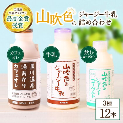 ジャージー牛乳 詰め合わせ お試しセット 飲むヨーグルト 牛乳 200ml カフェオレ コーヒー牛乳 ギフト 贈答 セット 飲料 ご当地牛乳 グランプリ 最高金賞 熊本 阿蘇 南小国 山吹色のジャージー牛乳 黒川温泉 最高金賞 送料無料