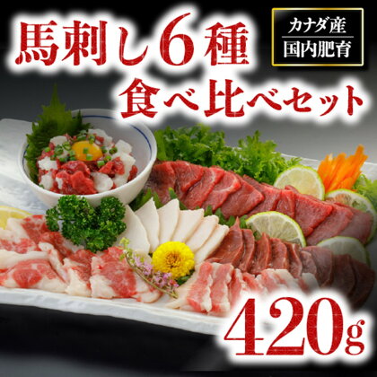 馬刺し 6種 420g 熊本 食べ比べ セット 詰め合わせ 馬肉 赤身 たてがみ ハツ サガリ フタエゴ ユッケ 桜屋 贈答用 ギフト 南小国町 送料無料