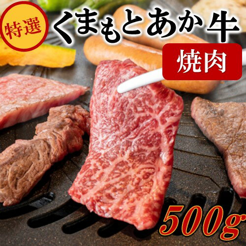 【ふるさと納税】熊本県産 くまもとあか牛 特選 焼肉 500g GI認証取得 国産牛 あか牛 赤身 牛肉 牛 国産 肉 バーベキュー 焼肉用 熊本 南小国町 送料無料