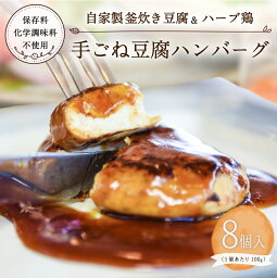 【ふるさと納税】豆腐ハンバーグ 8個 手ごね 花唐符 豆腐料理レストラン ハンバーグ 惣菜 ヘルシー ギフト 贈答用 熊本 阿蘇 南小国 南小国町 送料無料