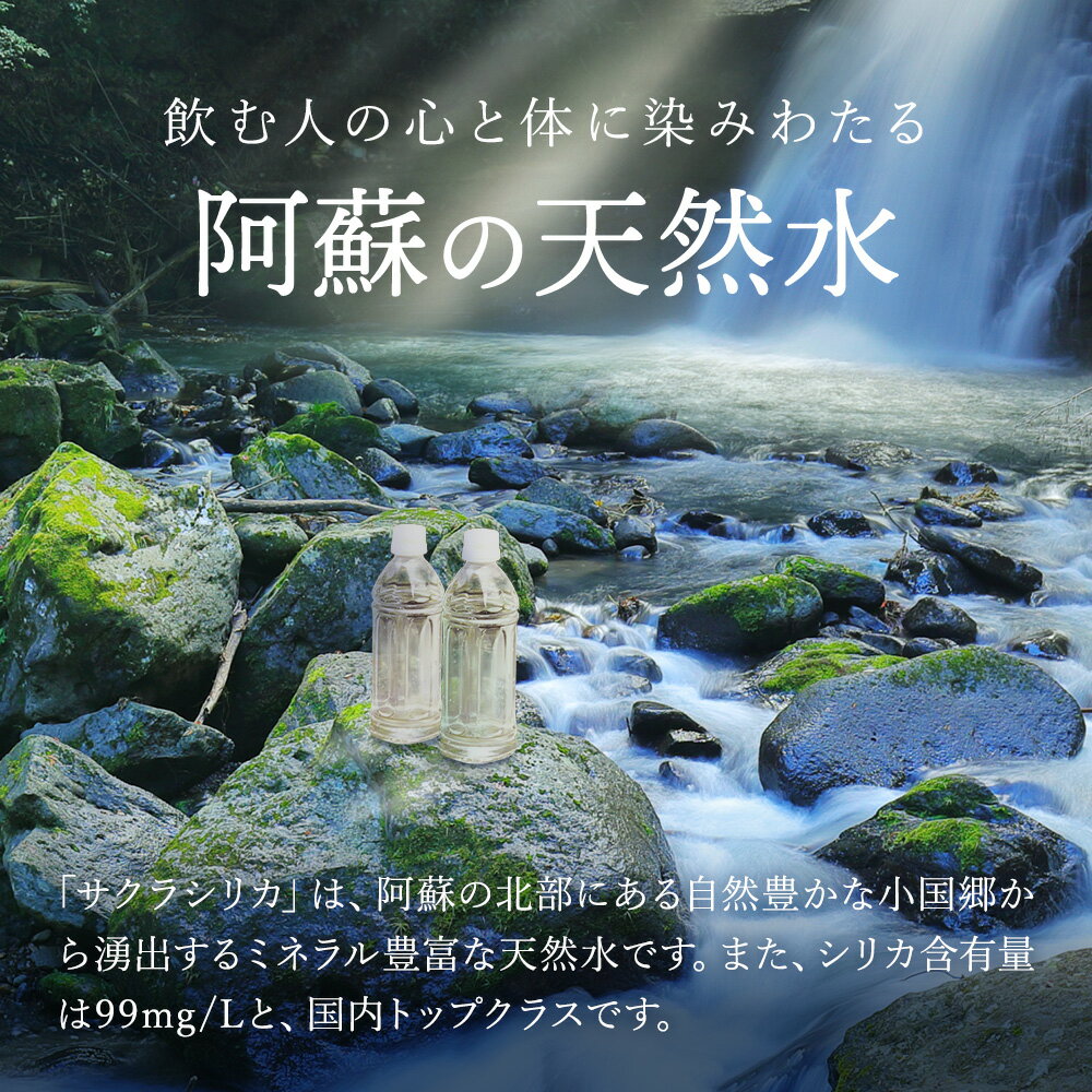 【ふるさと納税】天然水 ミネラルウォーター 水 サクラシリカ 500ml 40本 合計20L オフィス用 ご家庭用 備蓄 軟水 シリカ水 シリカウォーター サルフェート 炭酸水素イオン ミネラル 国産 熊本産 阿蘇山 くじゅう山系 小国郷 小国町 送料無料【地場産品基準：類型8イ】