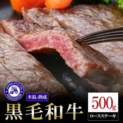 国産 熊本県産 黒毛和牛 数量限定 氷温(R)熟成 ロースステーキ 500g 高級 お肉 牛 牛肉 霜降り 2枚 ロース 冷凍 パック ご家庭 BBQ アウトドア お取り寄せ ご当地 グルメ 熊本 阿蘇 小国町 送料無料【地場産品：類型3（熟成肉）】