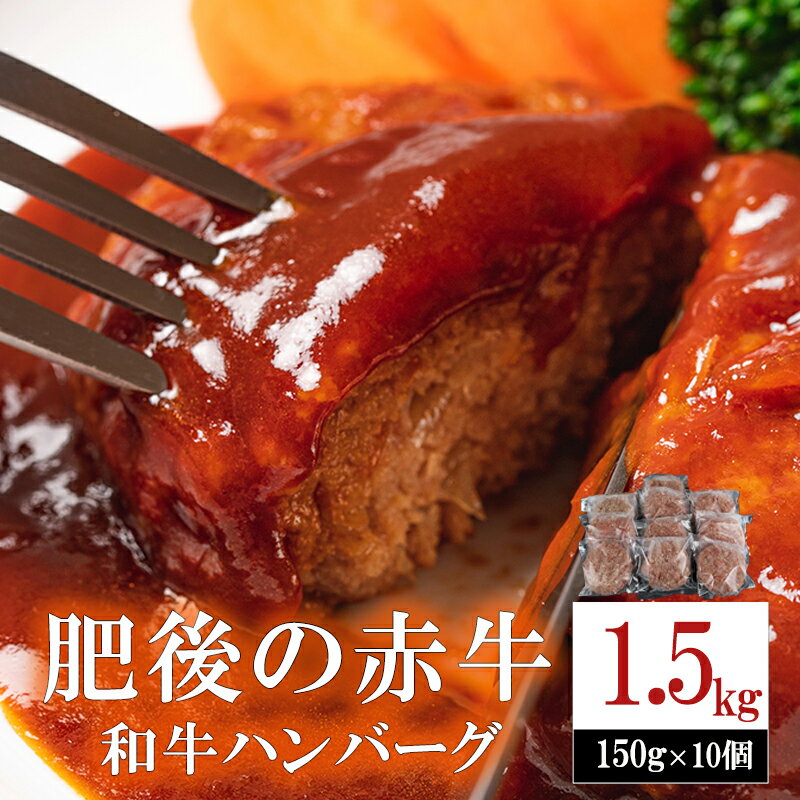 ハンバーグ 肥後の赤牛 和牛100％ 数量限定 150g 計1500g 1.5kg 小分け 個包装 10パック 焼くだけ おかず 簡単 冷凍 熊本 阿蘇 小国町 送料無料