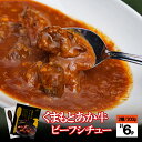 【ふるさと納税】阿蘇 熊本 小国郷 くまもとあか牛 褐毛和種 町内製造 ビーフシチュー レトルト マイルド 芳醇 常温保管 200g 2種 6個 計1.2kg ...
