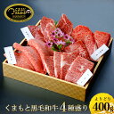 【ふるさと納税】国産 熊本 阿蘇 くまもと黒毛和牛 黒牛 黒毛和牛 400g 4種 赤身 霜降り サシ ロース 焼肉 焼きしゃぶ 希少部位 牛肉 和牛焼肉LIEBE 晴れの日に食べたい ギフト 贈答 プレゼント 自宅用 冷蔵 チルド 送料無料【地場産品類型:8ハ】