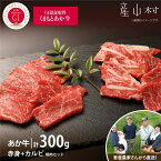 【ふるさと納税】【山の里】くまもと阿蘇あか毛和牛 焼肉セット　赤身肉＋カルビ（150g×2パック）【産山村産】 赤身 和牛 牛肉 牛 国産 BBQ あか牛 山の里 人気 ギフト 詰め合わせ 贈り物 お中元 お歳暮 贈答 熊本 阿蘇 産山村 送料無料