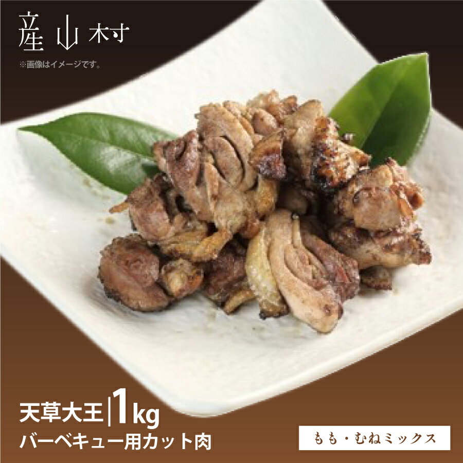 天草大王 バーベキュー用カット肉(もも・むねミックス)1kg[配送不可地域:離島]