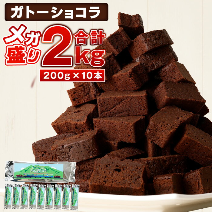 【ふるさと納税】合計2kg！南阿蘇鉄道トロッコショコラ 約200g×10本 ガトーショコラ 濃厚 ケーキ ショコラ チョコレート チョコケーキ スイーツ デザート メガ盛り お菓子 おやつ 南阿蘇鉄道 国産 送料無料